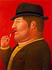 Hombre fumando by Fernando Botero